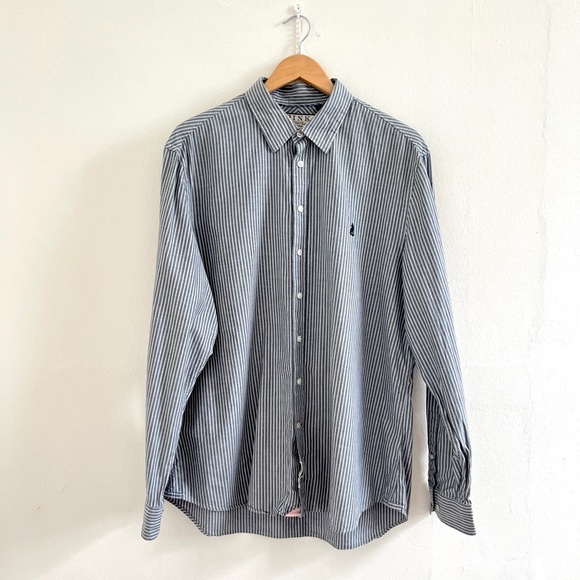 Thomas Pink Other - THOMAS PINK Mens Dress Shirt 17.5-18 XL Grey Stripe Slim Fit Casual Collection